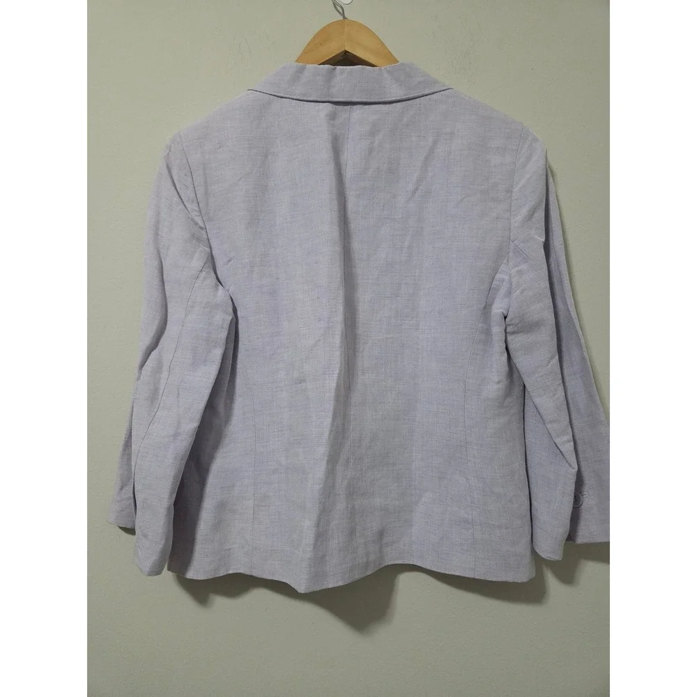 Ann Taylor‎ Loft Lavender Purple Linen Blend Single Button Blazer Jacket Size 8
